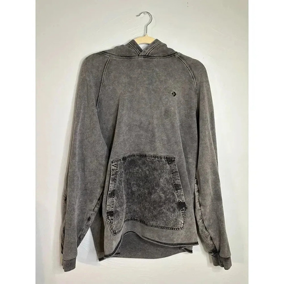 Converse Hoodie Size Medium Worn Washed Gray Soft Hooded Sweatshirt Casual - Picture 1 of 7